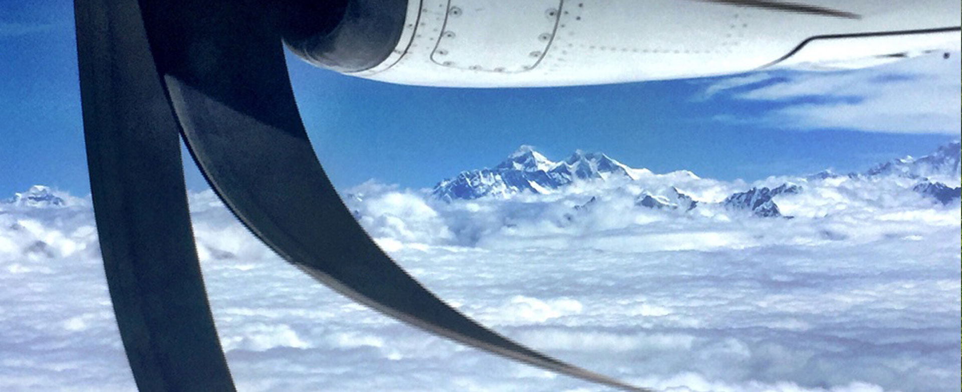 view of everest from flight